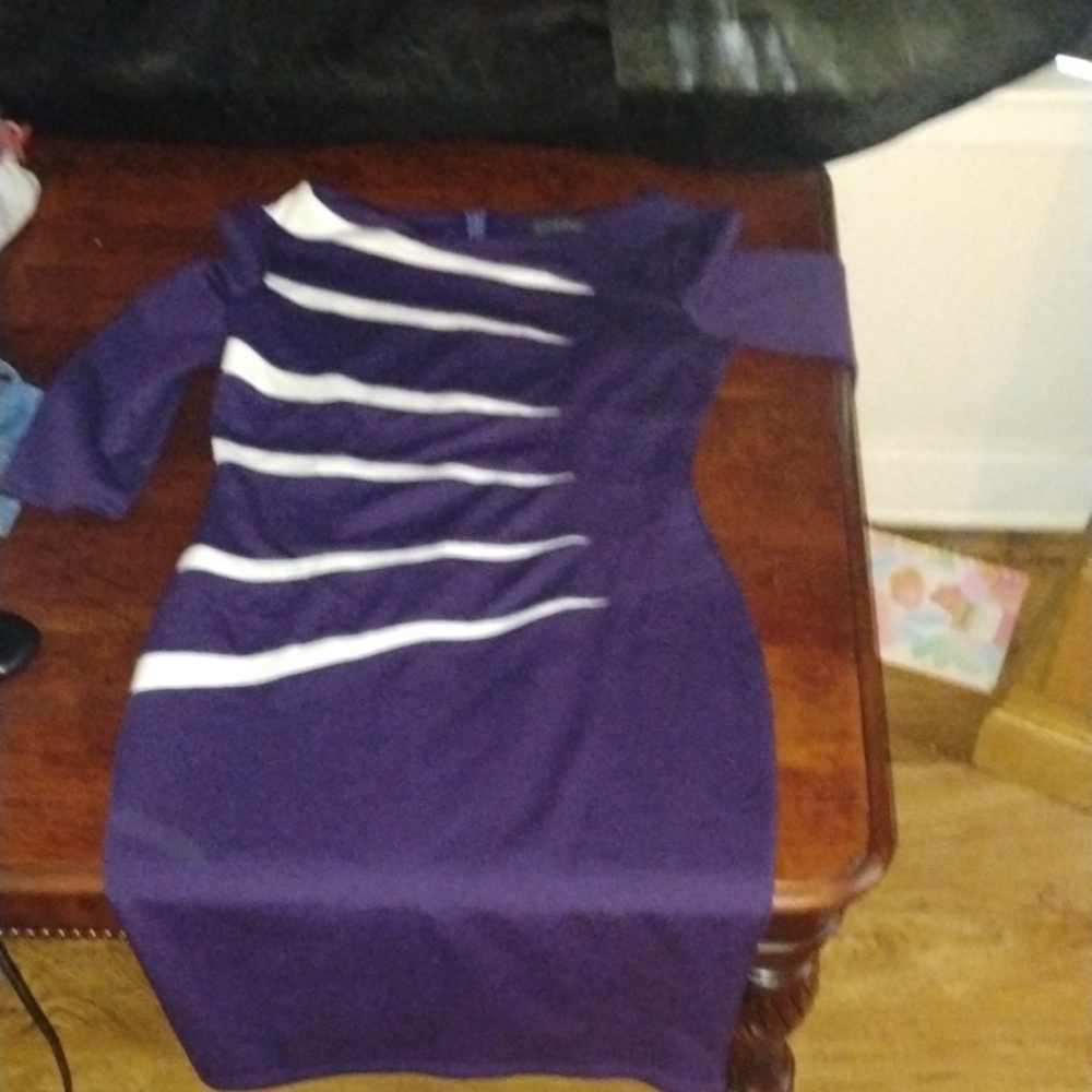 Elegant Purple and White Women's Dress